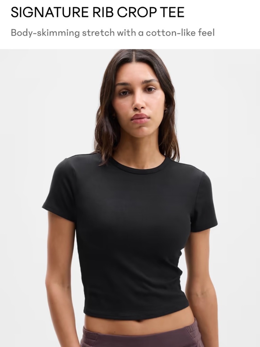Athleta Signiture Rib Cropped tee